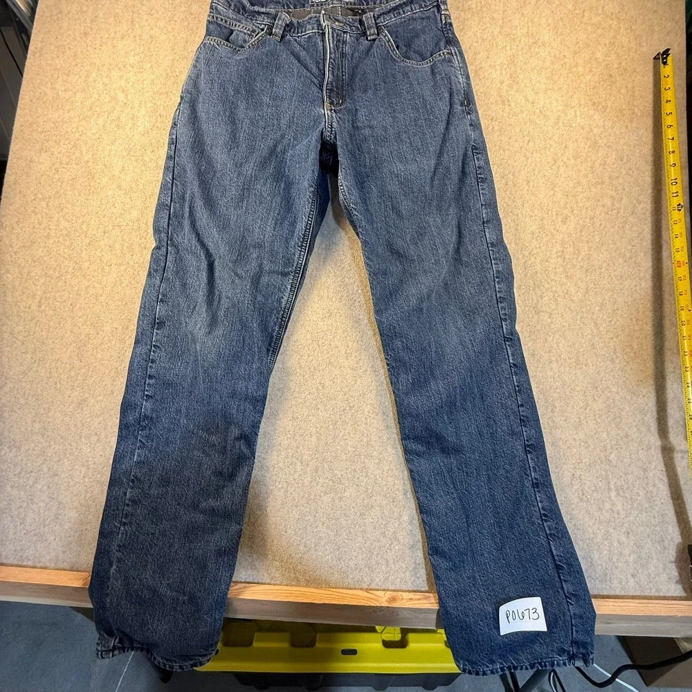 Carhartt Mens Relaxed Fit Flannel Lined Jeans Blue Denim Straight Leg 34x34